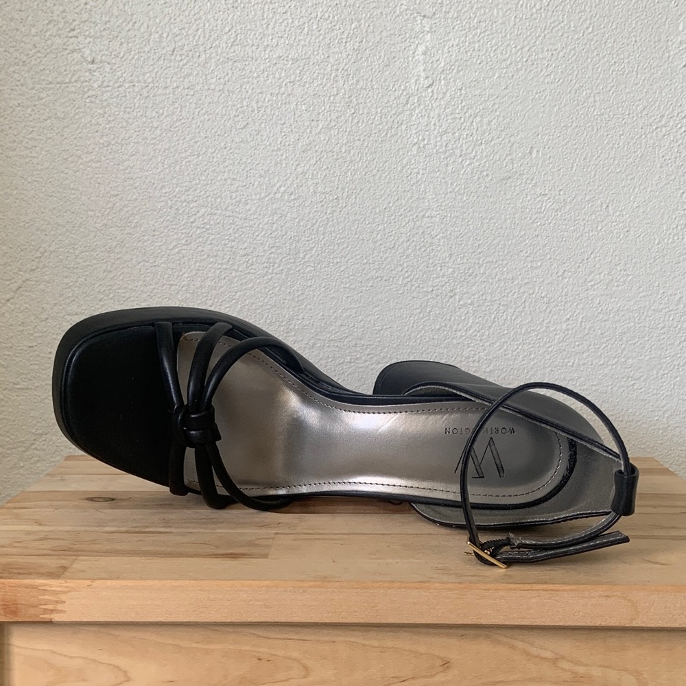 WORTHINGTON Ellsworth Slingback Chunky Heel Platform Black 7.5 - Picture 12 of 13